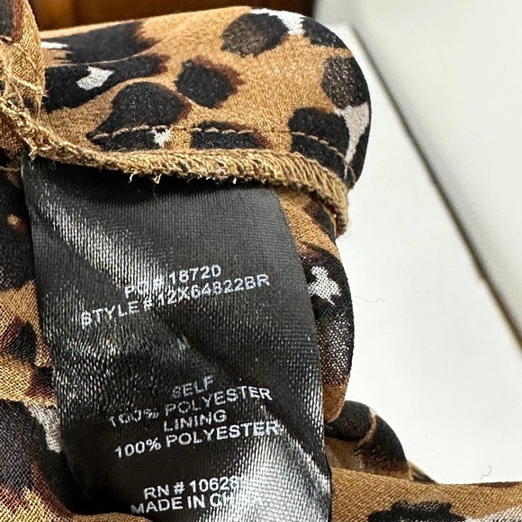 Ash & Violet Womens Cherae Chiffon Peplum Leopard Cami Tank Top Size M Tan NWT - Picture 5 of 5